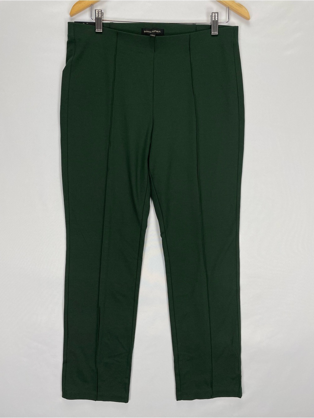 Banana Republic Pants Womens L Green Ponte Pull On Pant Pleated 30.5” Inseam NWT
